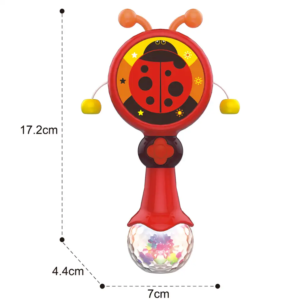 imagen de Mundo Musical: Tambor de bolas con mariquita 17cm 3
