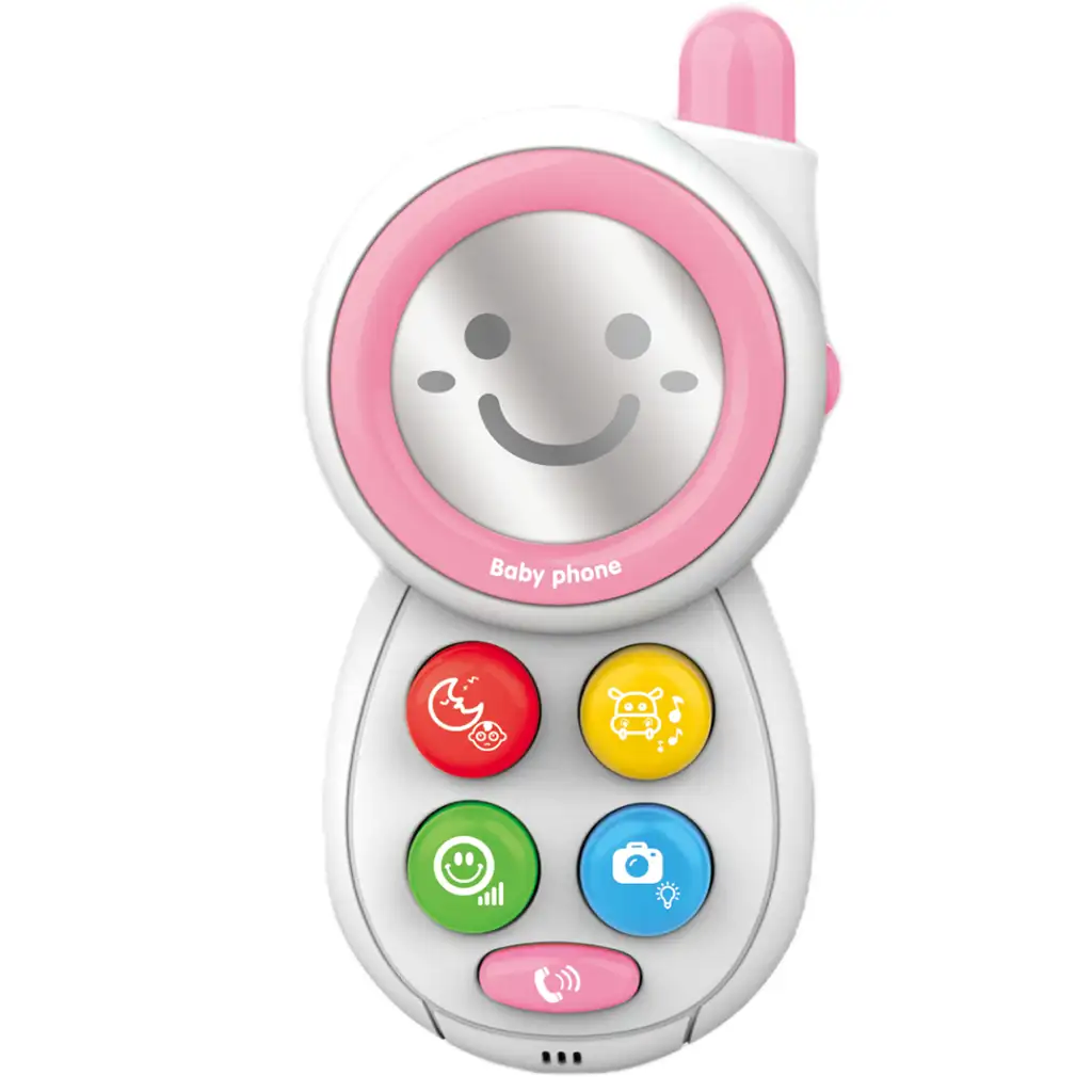 imagen de Mundo Musical: Teléfono bebé rosa con luz y sonido 2