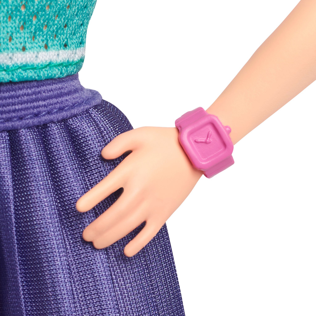 imagen de Muñeca Barbie Fashionista estilosa con cabello rojo y falda morada - Mattel 4