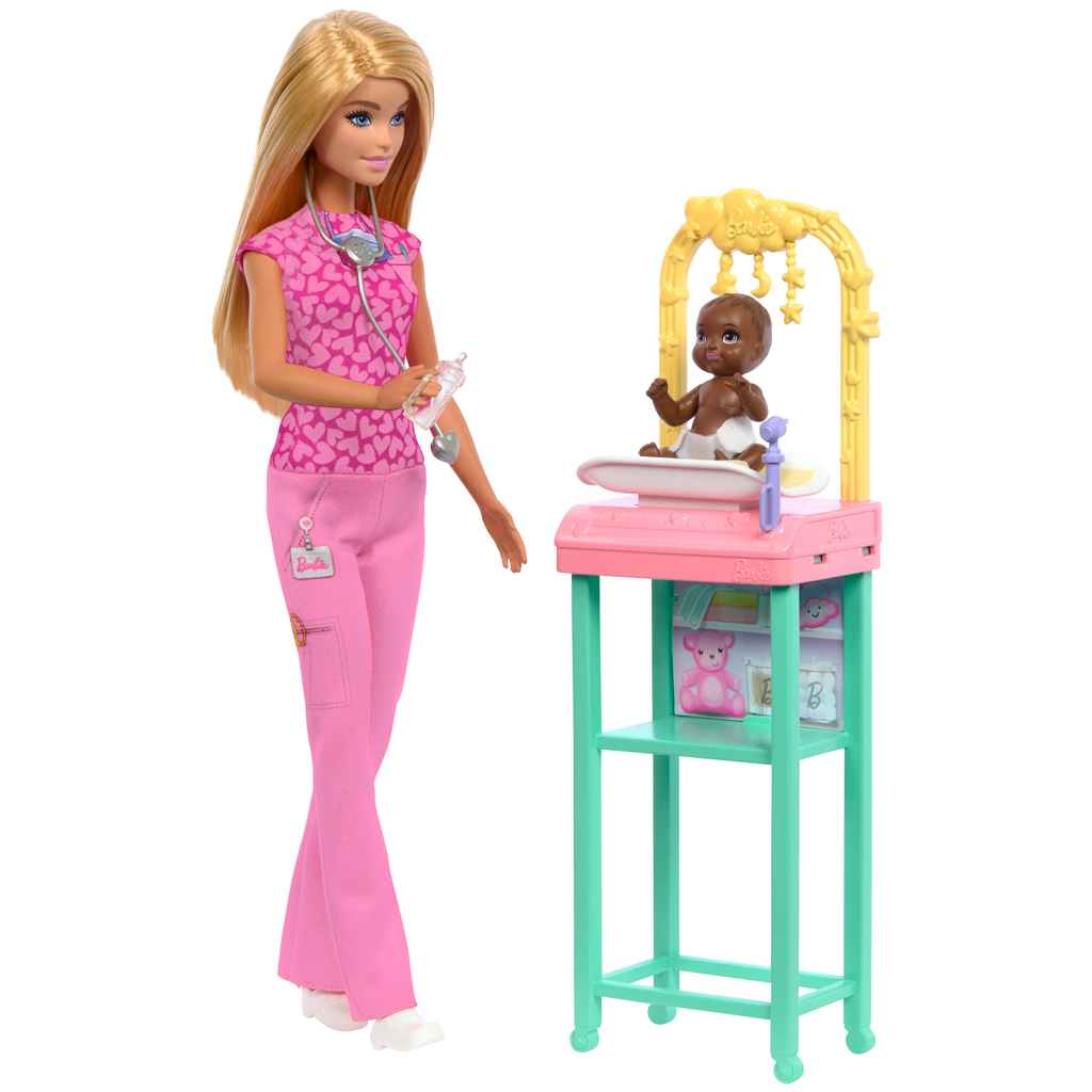 imagen de Muñeca Barbie médico infantil rubia set de juego - Mattel 5