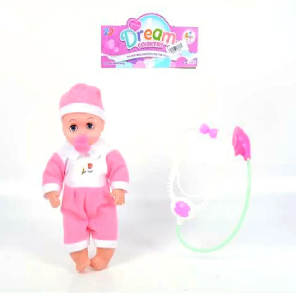 imagen de Muñeca con ropa rosa y estetoscopio de 31 cm 1