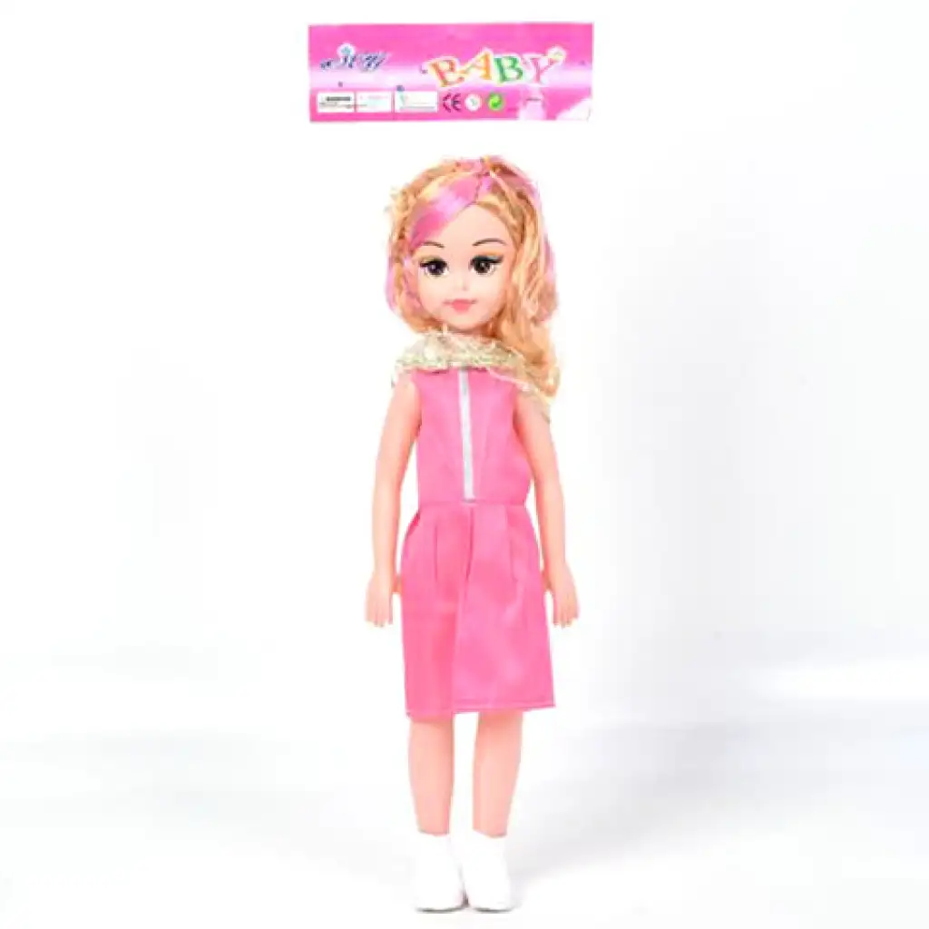 imagen de Muñeca con vestido rosa de 46cm 1