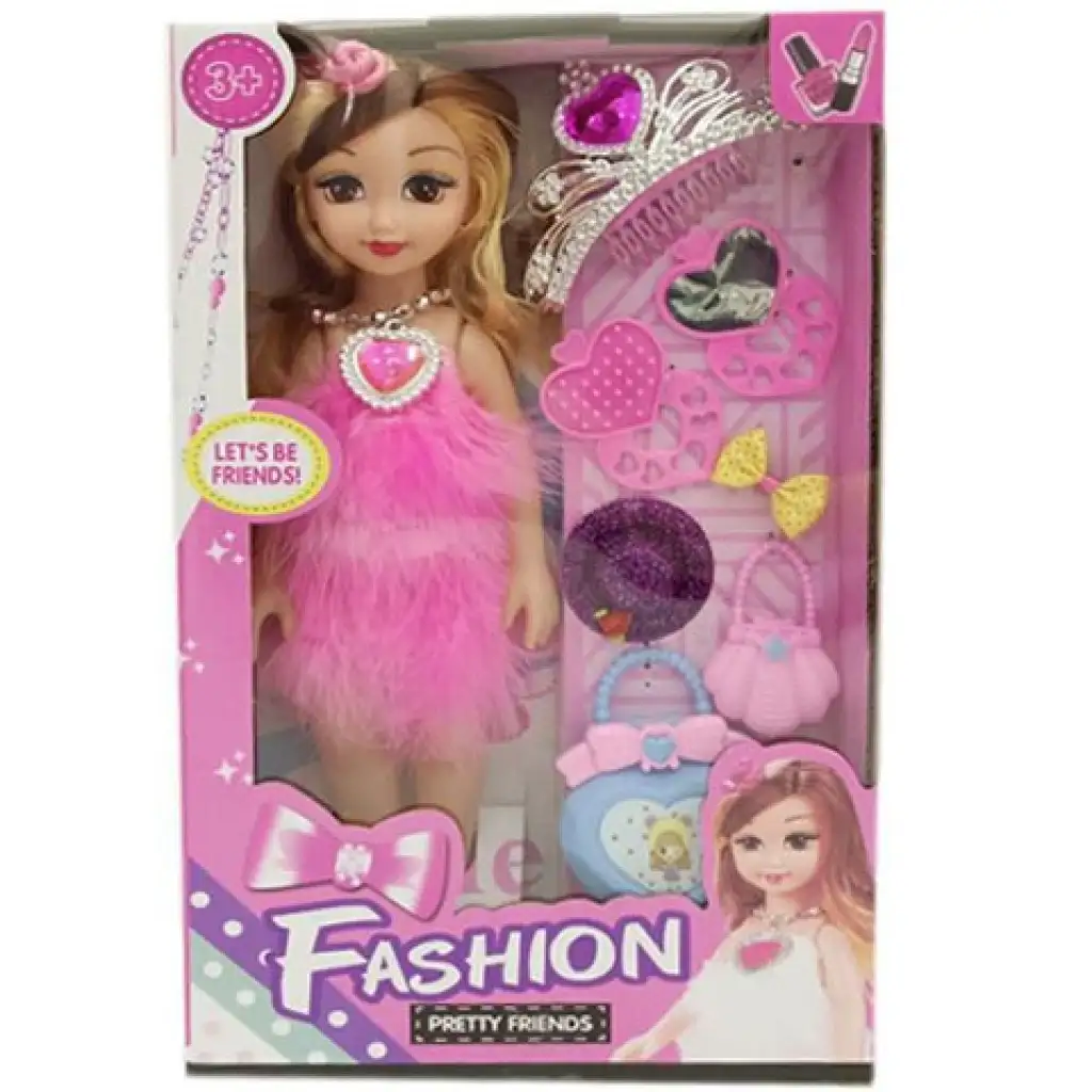 imagen de Muñeca de moda con accesorios y tiara 1