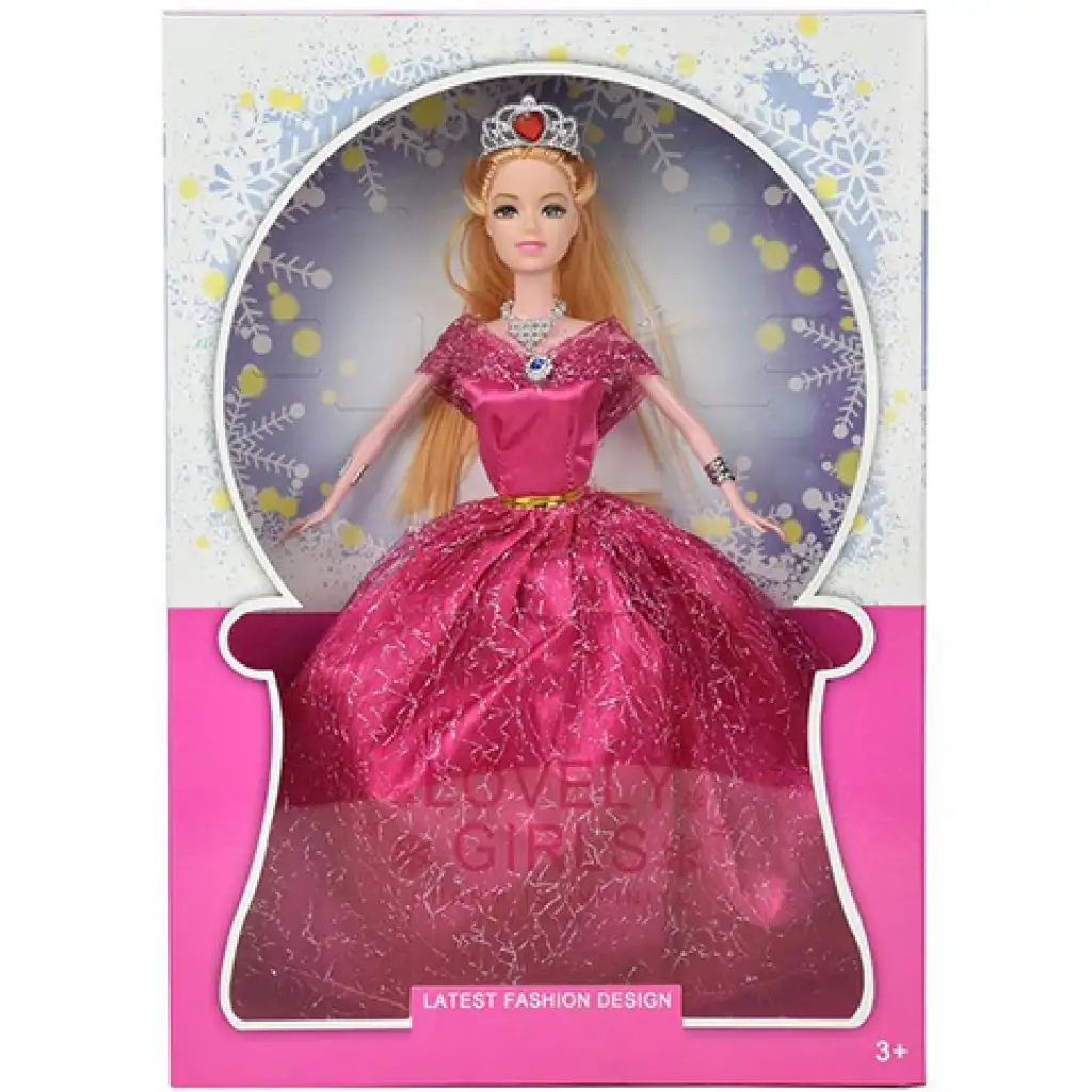imagen de Muñeca de moda con cabello largo y rubio en vestido de gala de 29cm 1