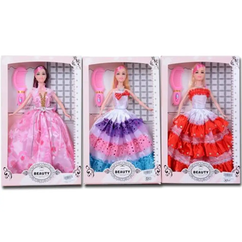 imagen de Muñeca de moda princesa con peine en 3 versiones 1