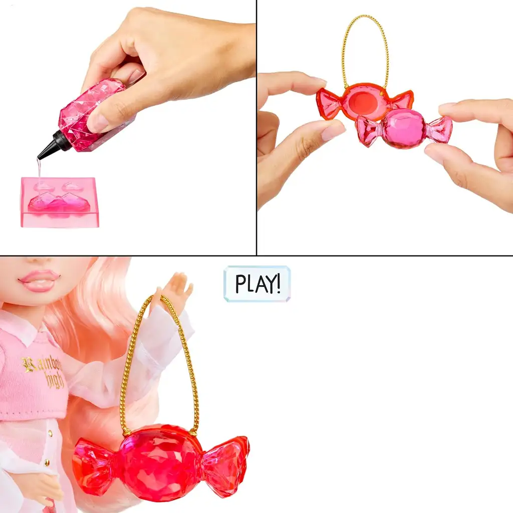 imagen de Muñeca de moda Rainbow Crystal Bella con accesorios para hacer tú mismo 3