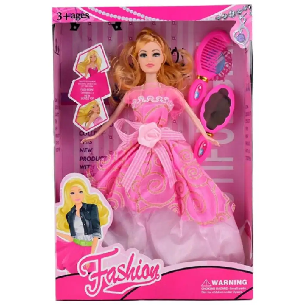 imagen de Muñeca de moda rosa con accesorios 29cm 1