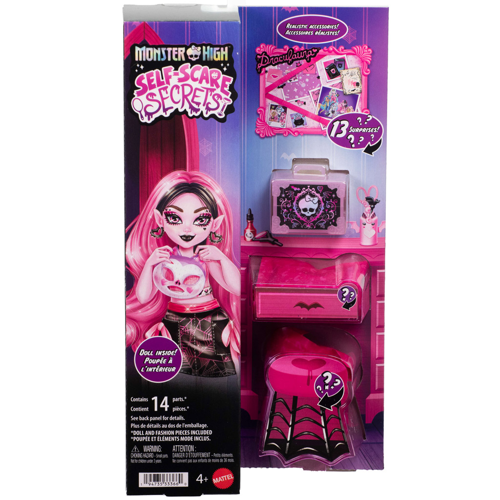 imagen de Muñeca Draculaura de Monster High Cuidado de Monstruos con Accesorios - Mattel 1