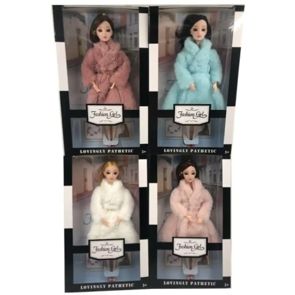 imagen de Muñeca Fashion Girl con abrigo de piel en varias versiones 1