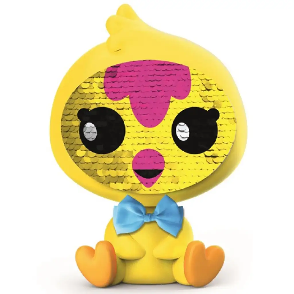 imagen de Muñeca gallina con purpurina 14 cm 1