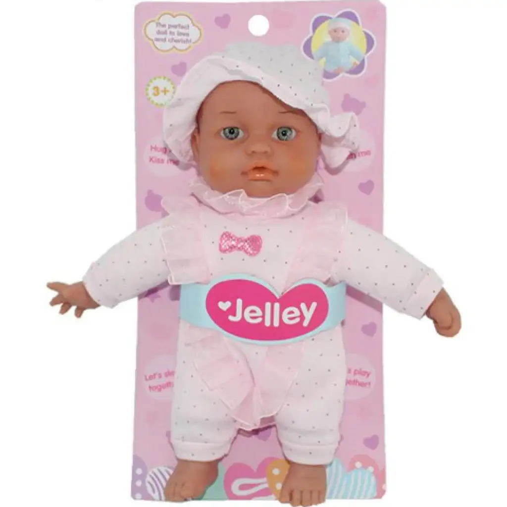 imagen de Muñeca Jelley con vestido de lunares 25cm 1