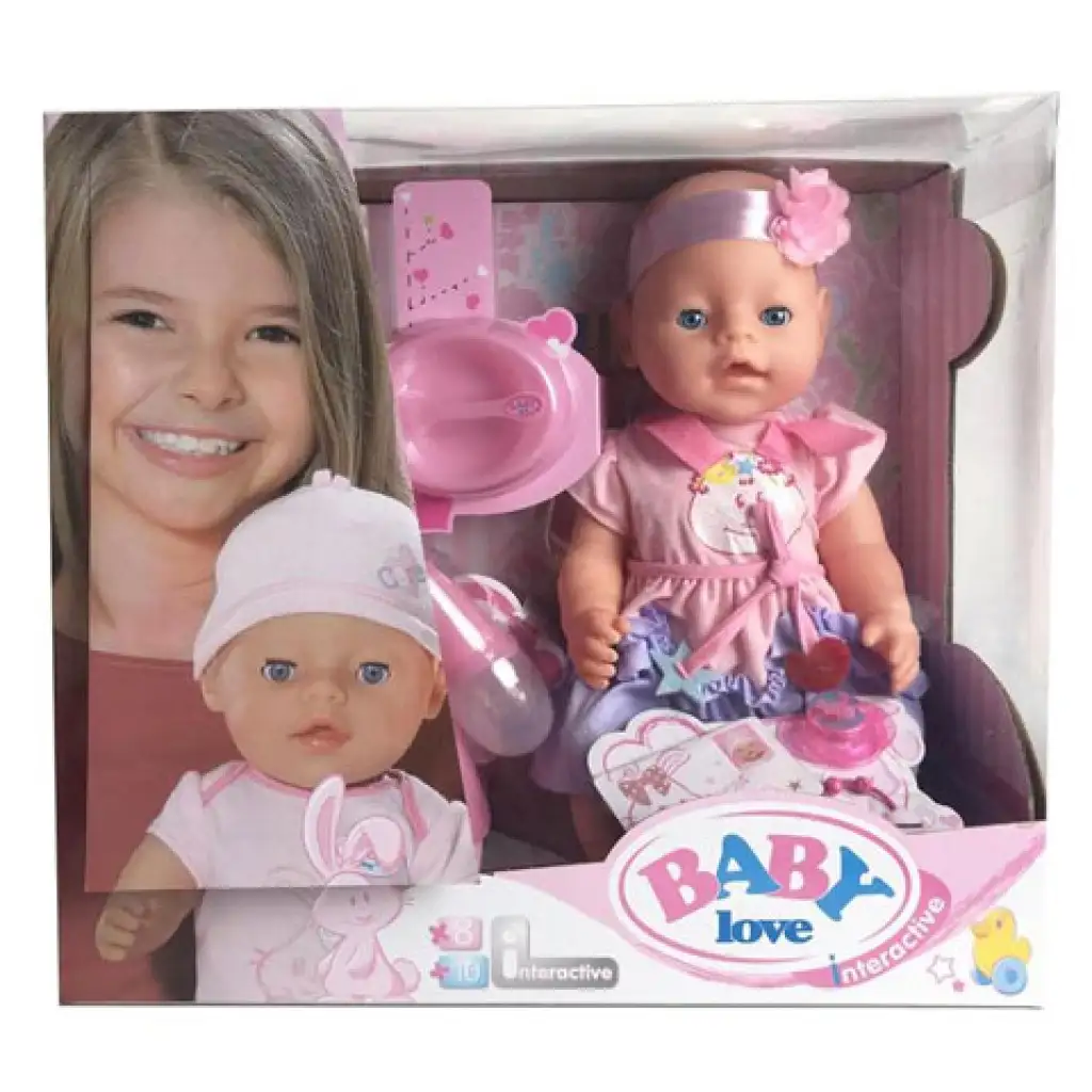 imagen de Muñeca llorona con chupete y accesorios 1