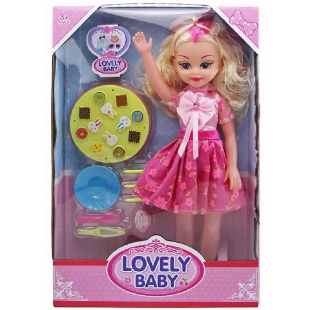 imagen de Muñeca Lovely con sonido y accesorios de cocina de 46 cm 1