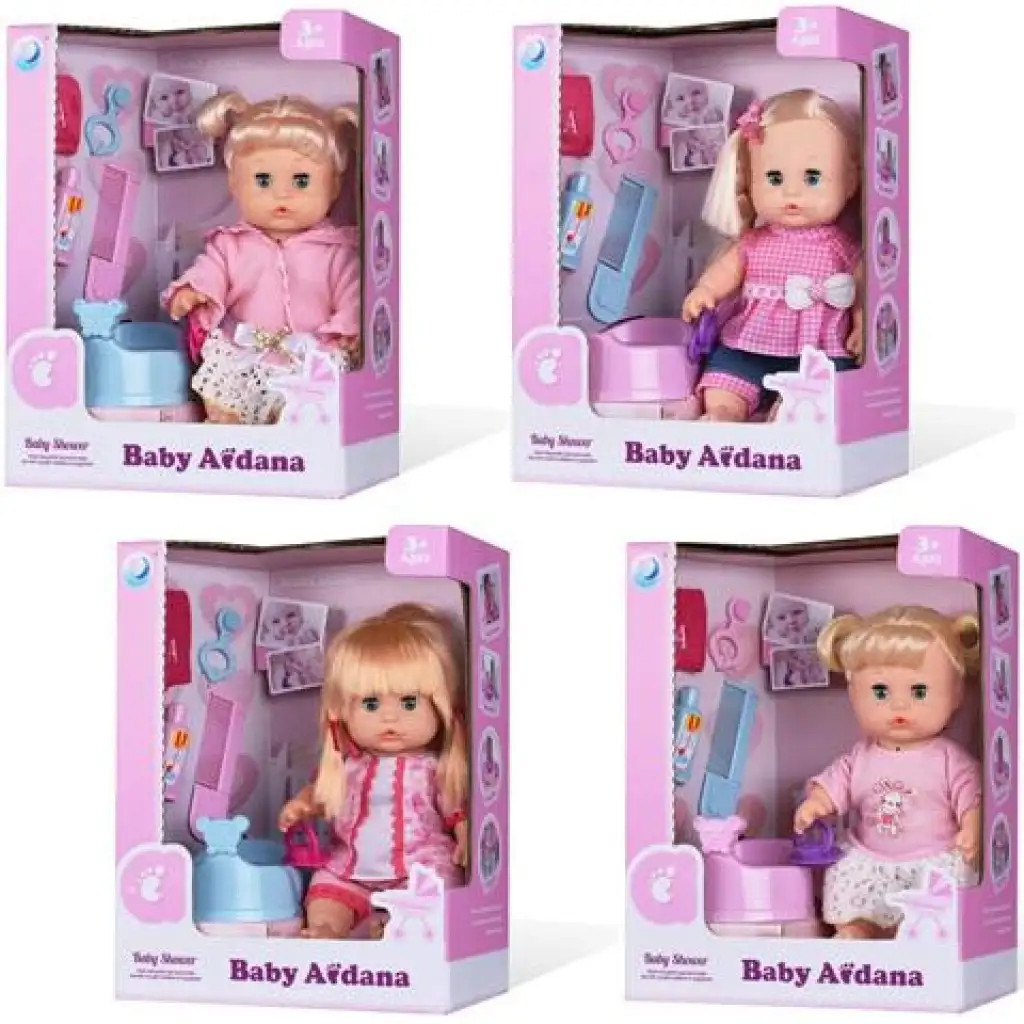 imagen de Muñeca rubia con trenza y sonido de 30 cm, disponible en cuatro versiones 1