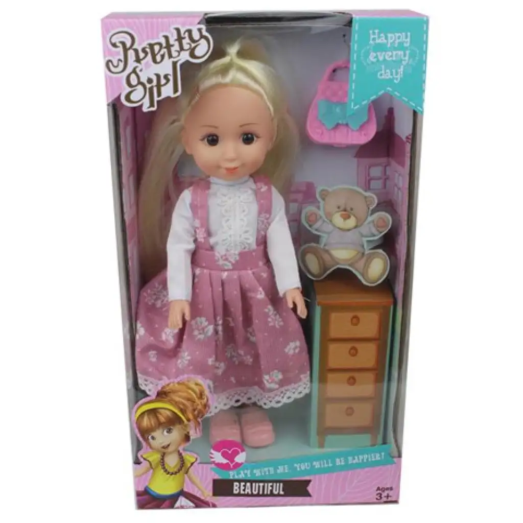 imagen de Muñeca rubia Pretty Girl con bolso 1