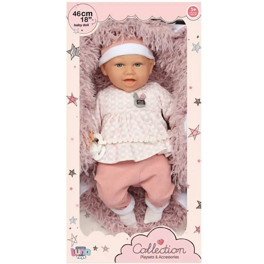 imagen de Muñeca sonriente con accesorios de 45 cm 1