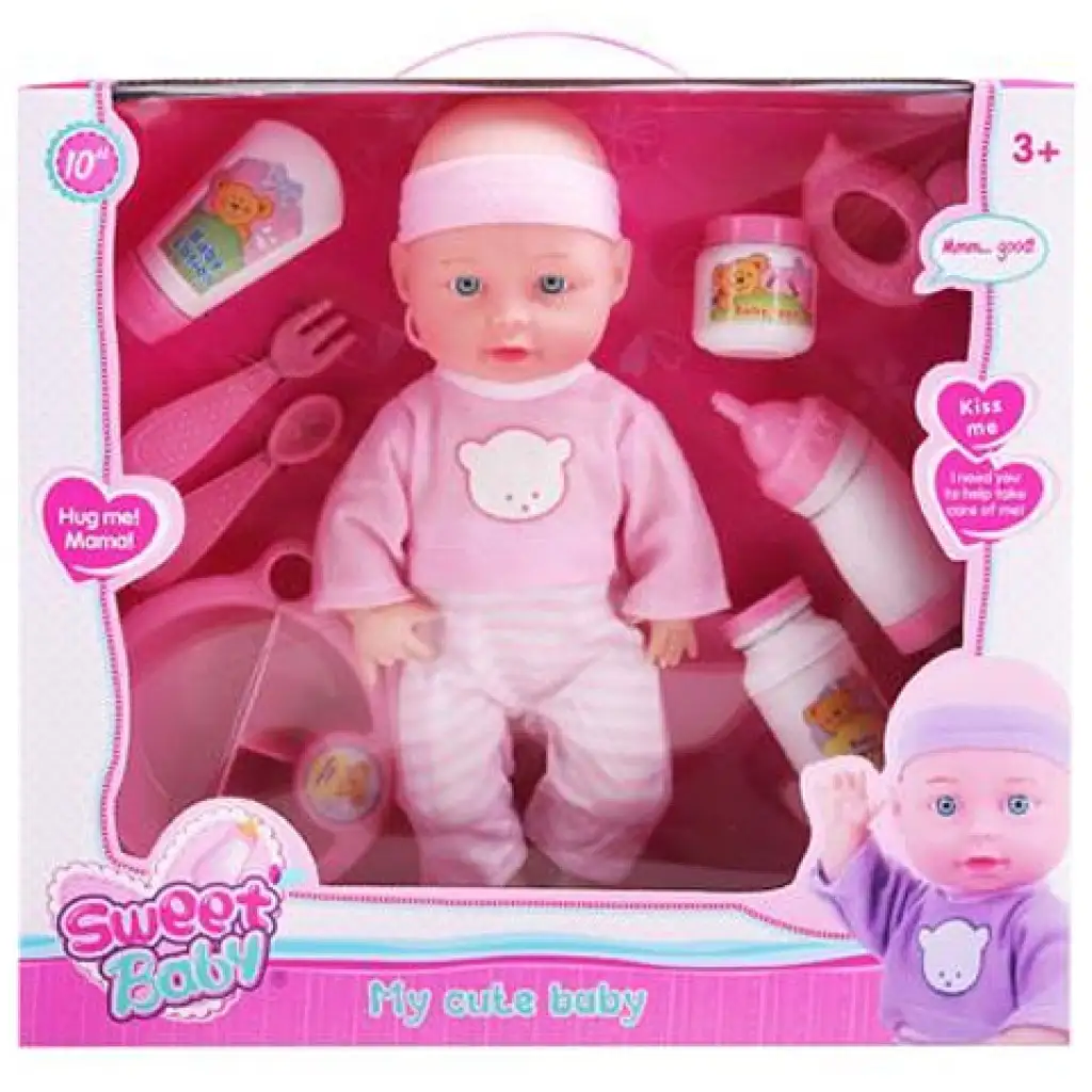 imagen de Muñeca Sweet Baby con 8 accesorios de 25cm 1
