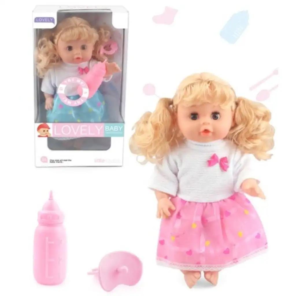 imagen de Muñeca Sweet Baby con cabello rubio, sonido y chupetes en varias versiones 1