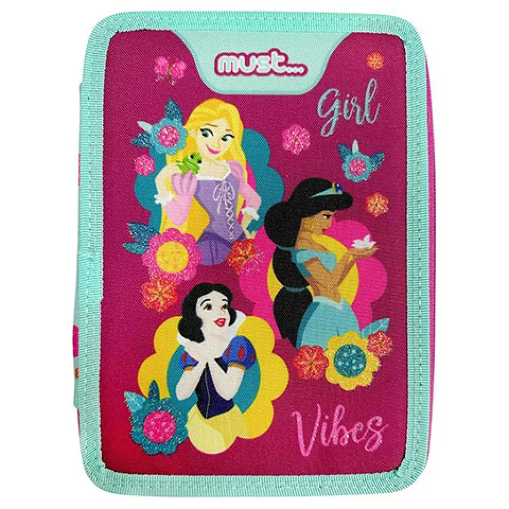 imagen de Must: Disney Princesas Vibes estuche de lápices de 2 compartimentos 1