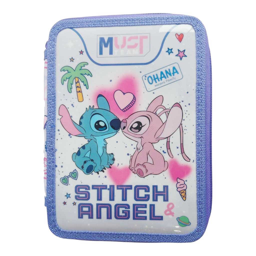 imagen de Must: Disney Stitch&Angel estuche de lápices de dos pisos 15x5x21cm 1