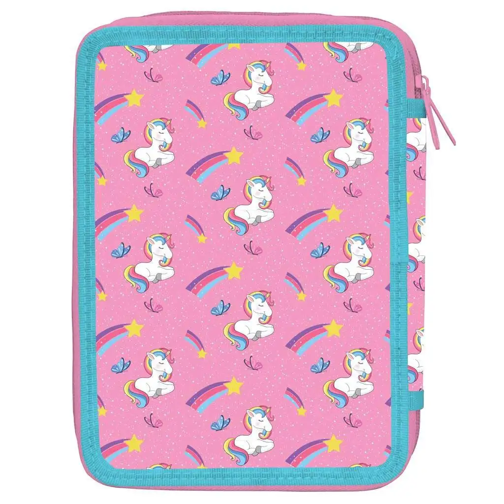 imagen de Must: Estuche de lápices de dos pisos con diseño de unicornio 15x21cm 2