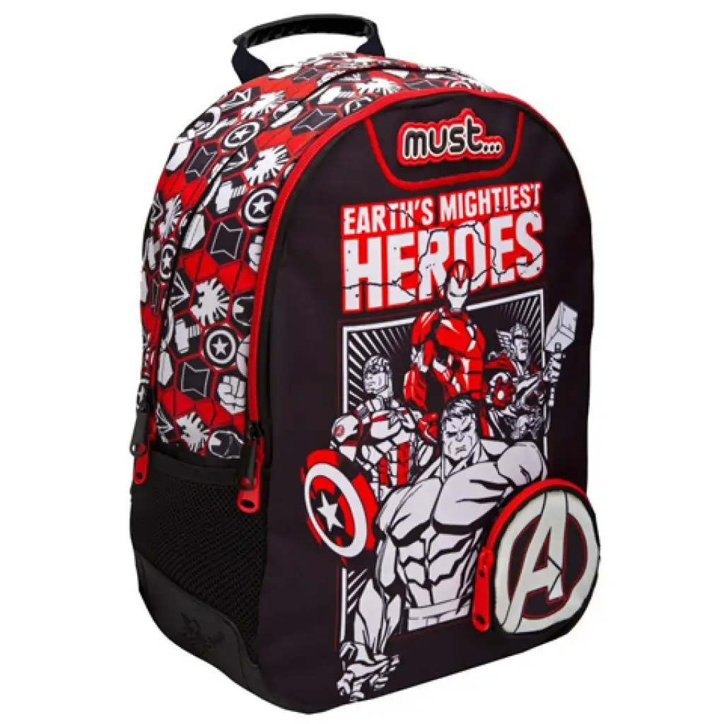 imagen de Must: Mochila de los Vengadores negra-roja, mochila 32x18x43cm 1