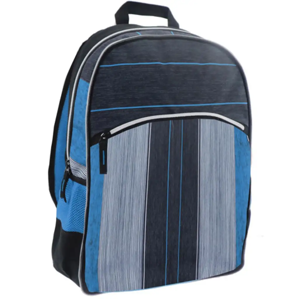 imagen de Must: Mochila escolar 2 en 1 azul-negra con cuatro compartimentos, mochila 47x25x33cm 2