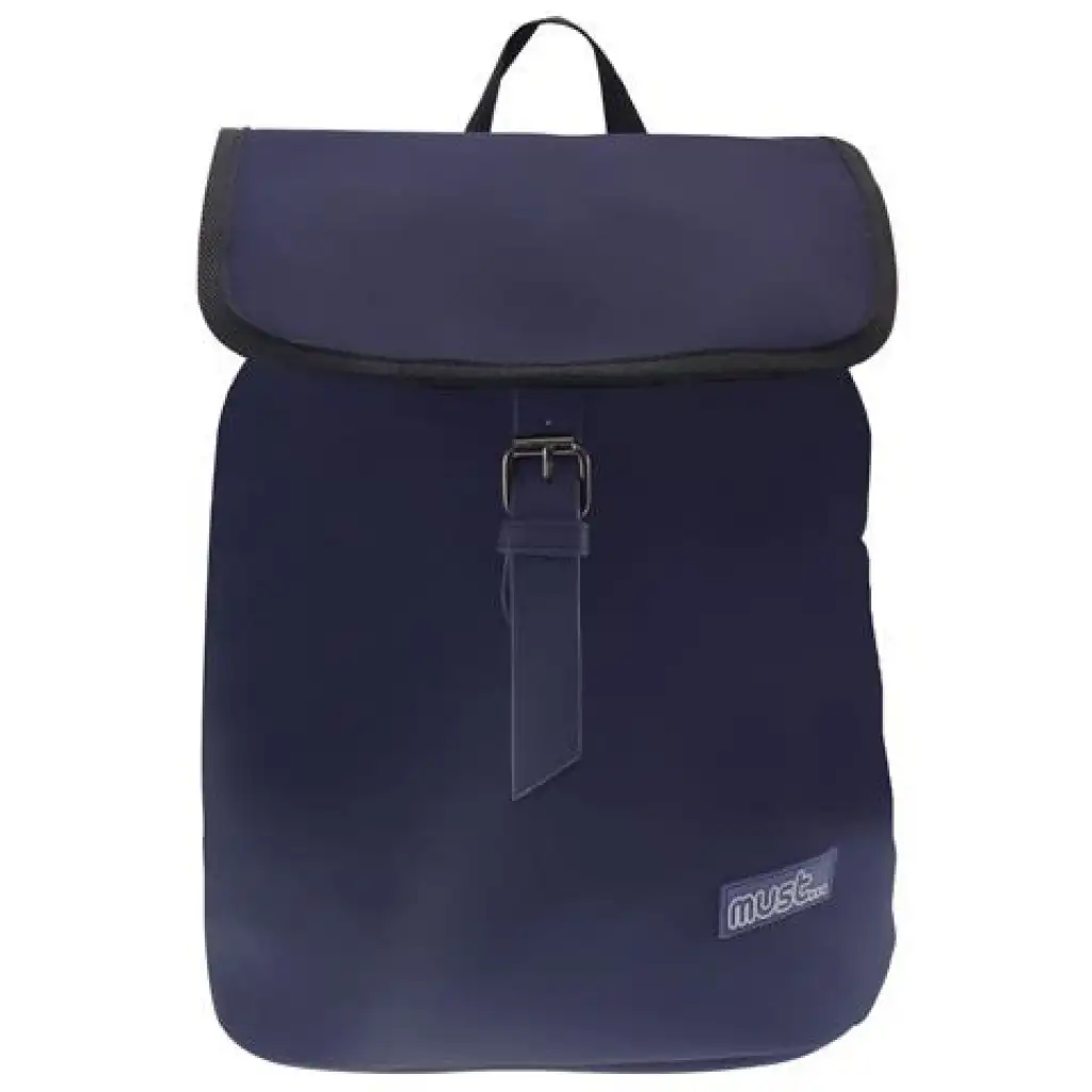 imagen de Must: Mochila escolar azul con hebilla, mochila 22x11x31cm 1