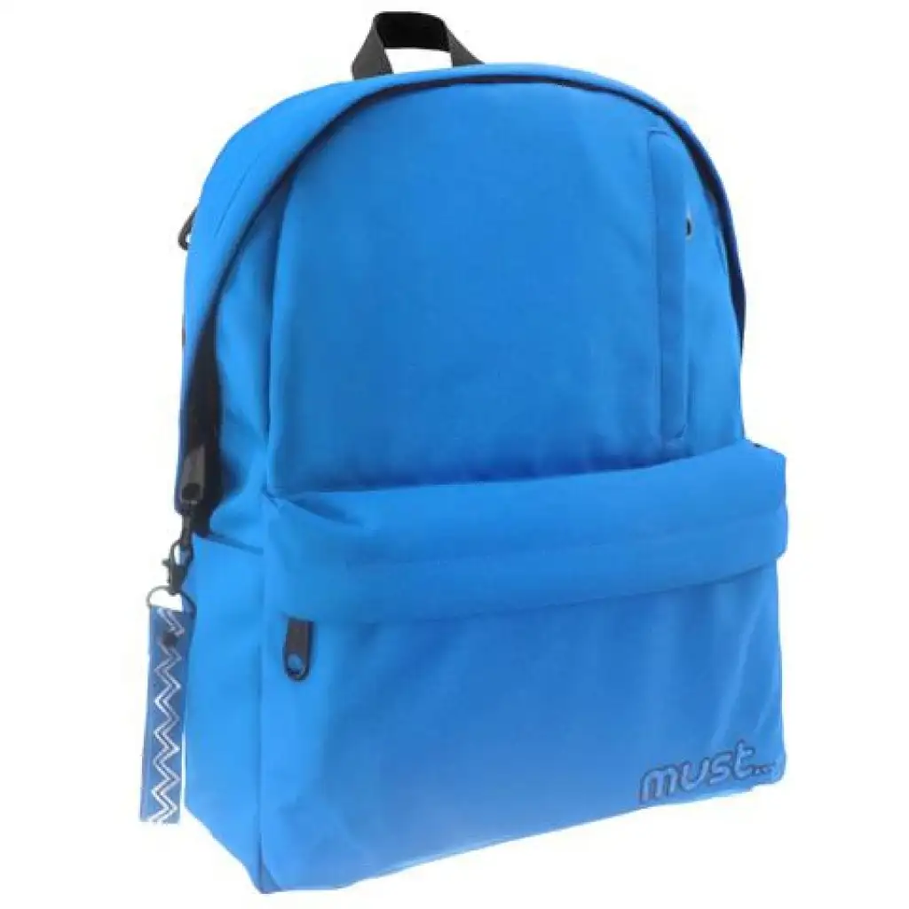 imagen de Must: Mochila escolar azul de cuatro compartimentos, mochila 32x17x42cm 1