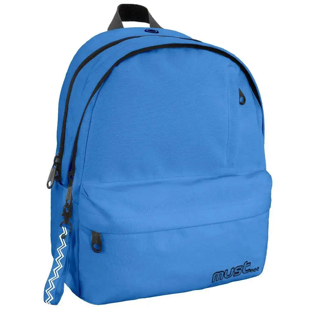 imagen de Must: Mochila escolar azul redondeada de cuatro compartimentos, mochila 32x19x42cm 1