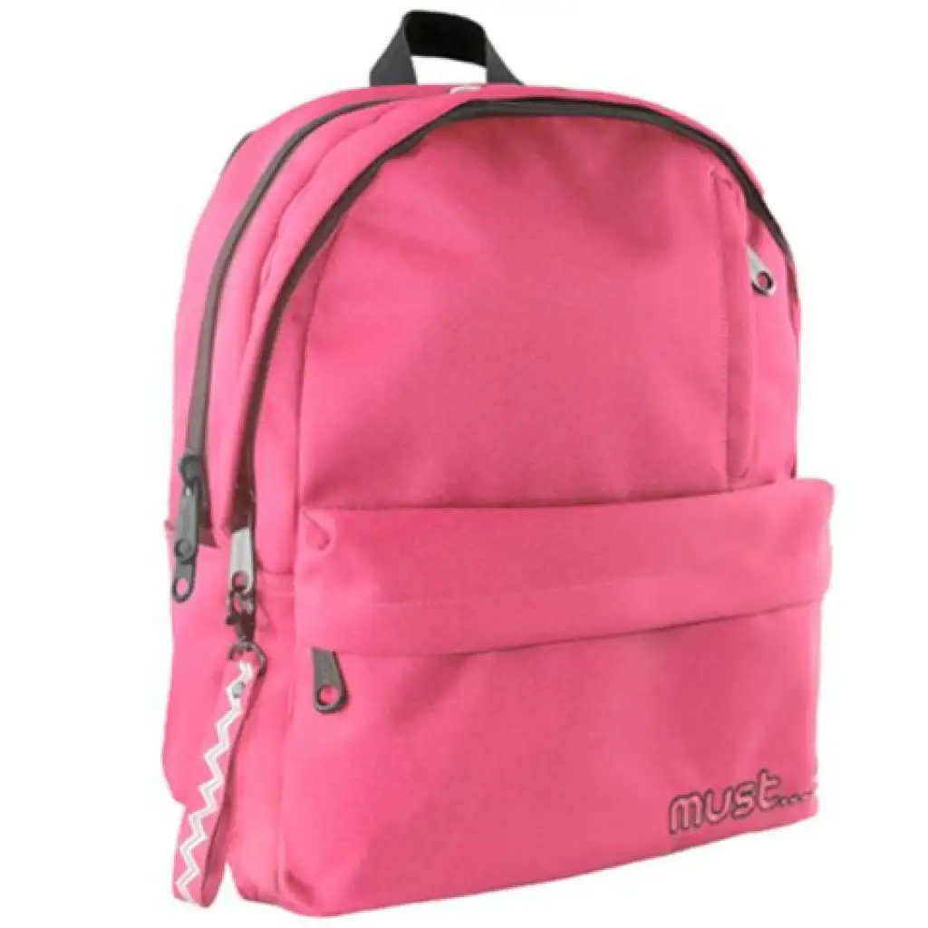 imagen de Must: Mochila escolar de cuatro compartimentos en rojo claro, 32x17x42cm 1