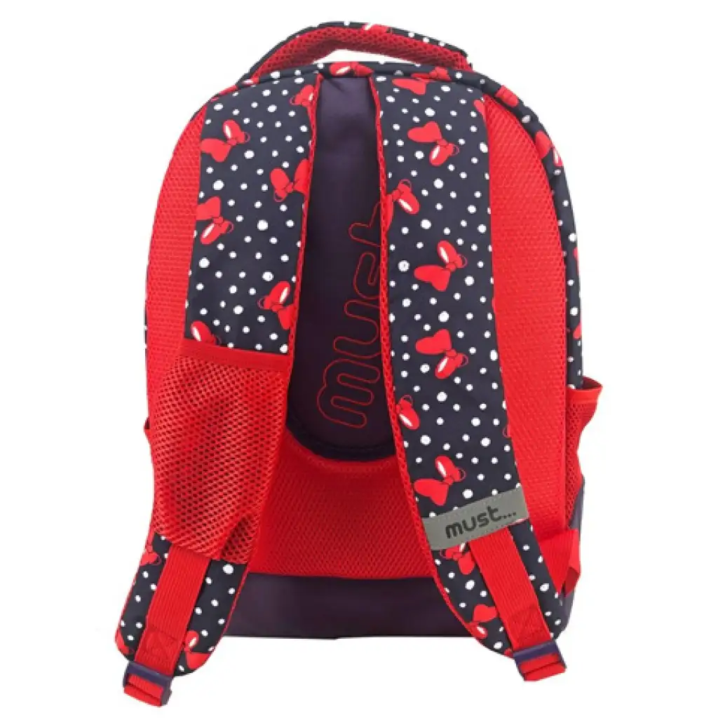 imagen de Must: Mochila escolar de Minnie Mouse en azul oscuro y rojo, mochila 32x18x43cm 2