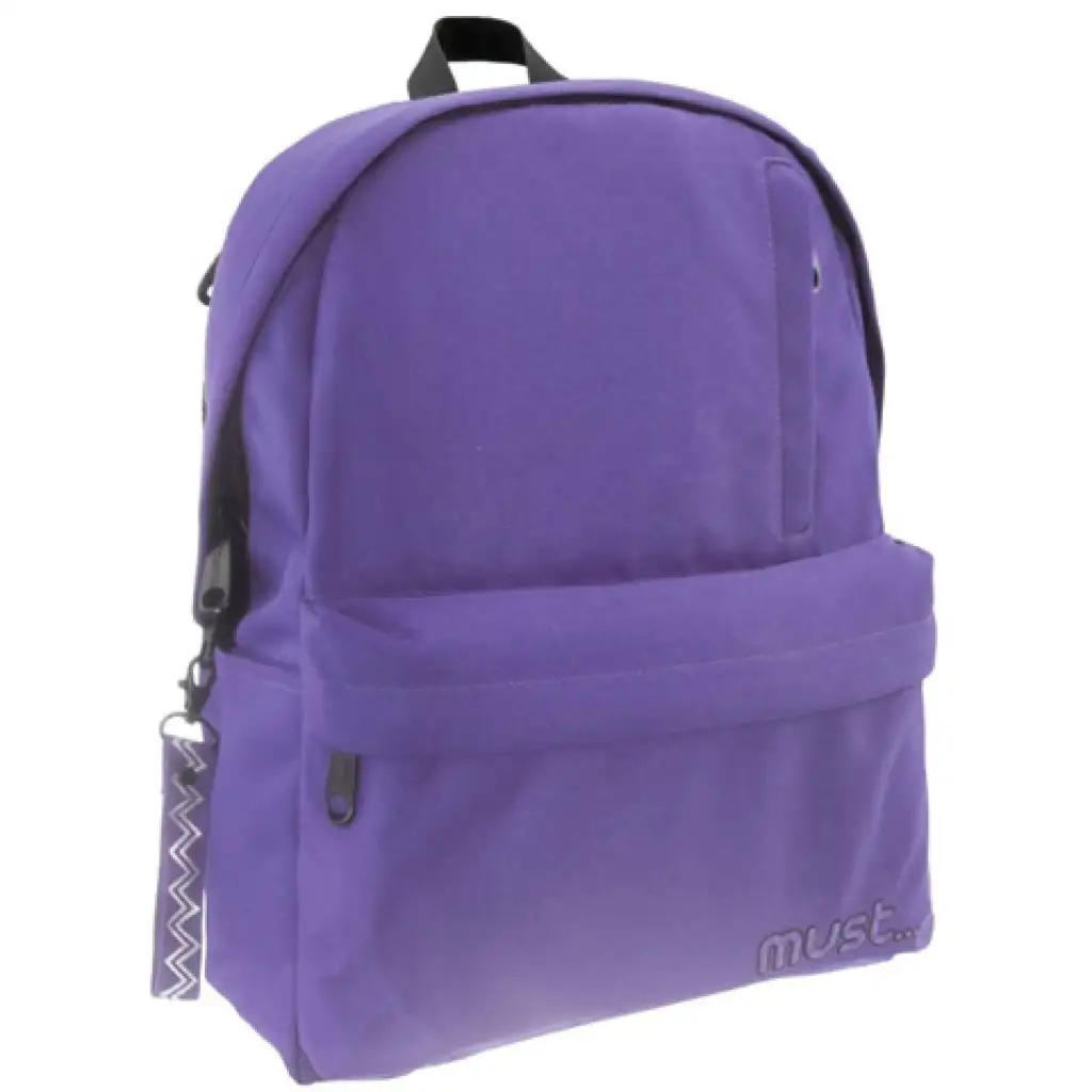 imagen de Must: Mochila escolar morada de cuatro compartimentos, mochila 32x17x42cm 1