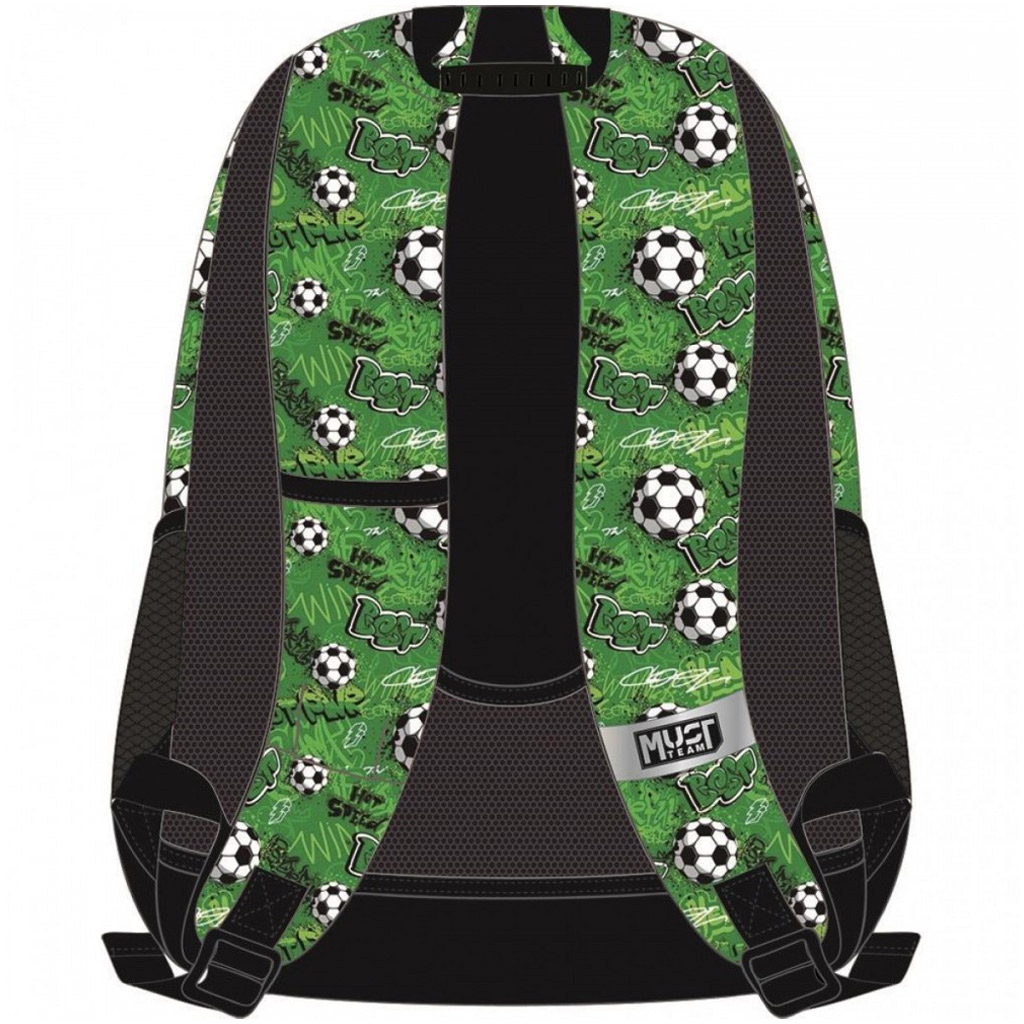 imagen de Must: Mochila escolar redondeada con diseño de fútbol 32x18x43cm 2
