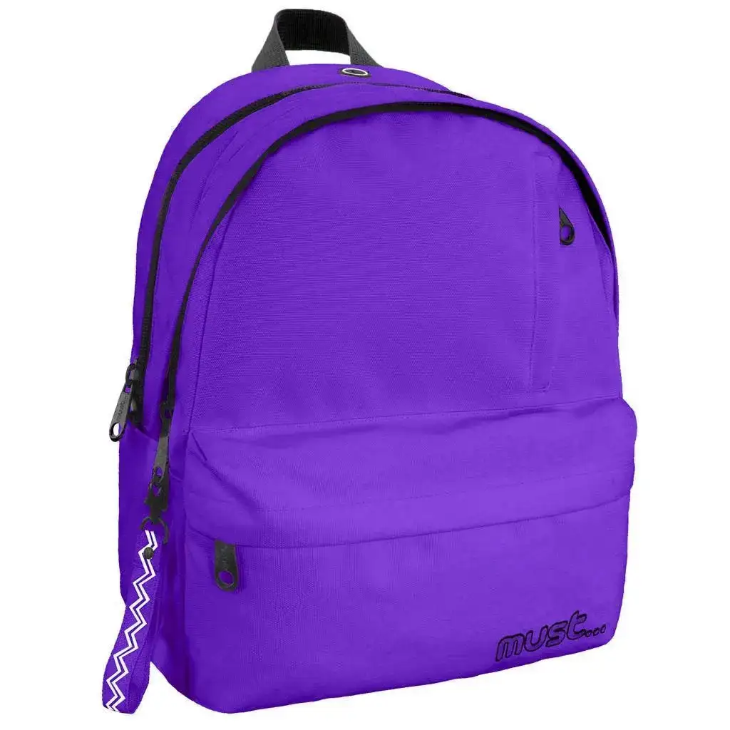 imagen de Must: Mochila escolar redondeada de cuatro compartimentos en color púrpura, mochila 32x19x42cm 1