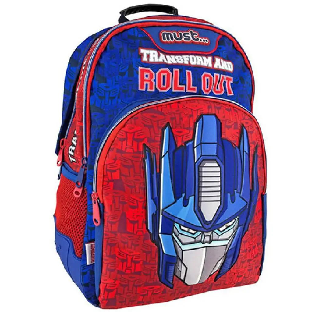 imagen de Must... Mochila escolar redondeada de tres compartimentos Transformers Ready for Battle 32x18x43cm 1