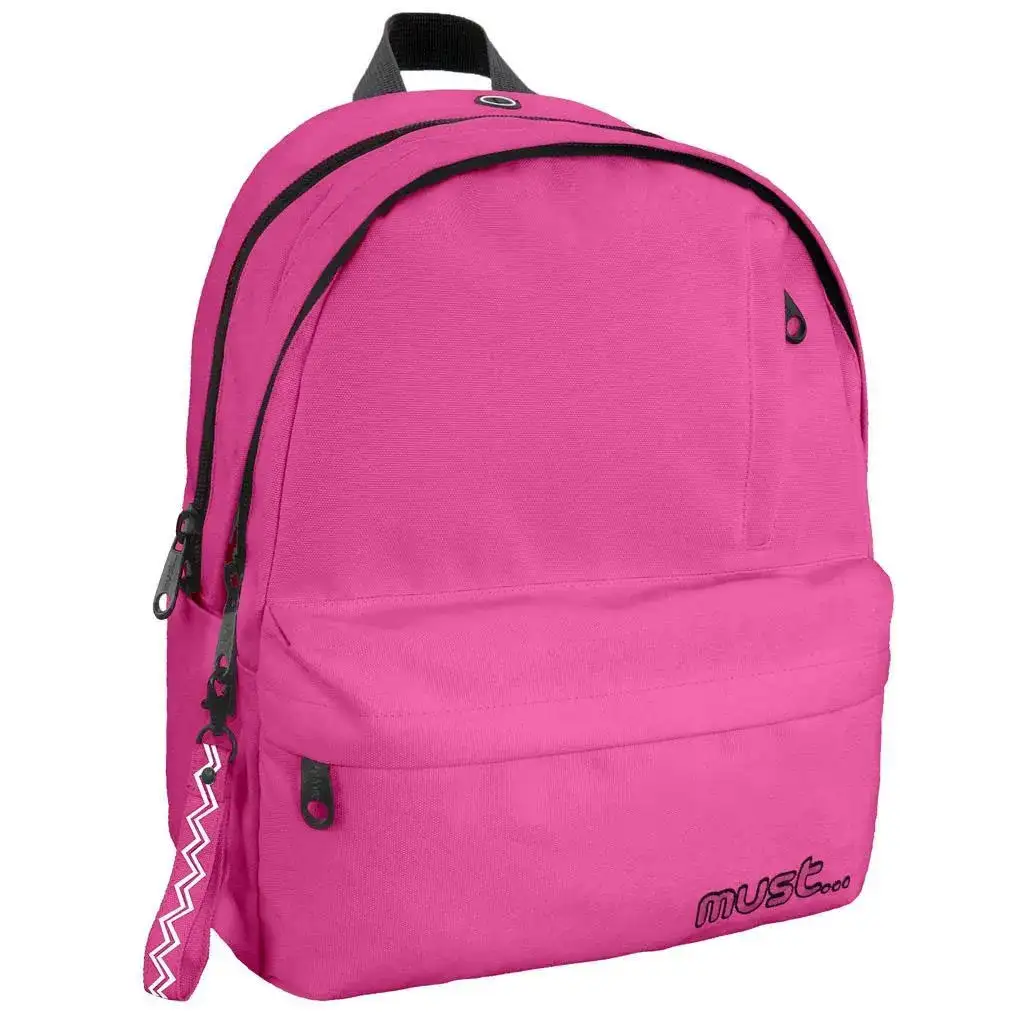 imagen de Must: Mochila escolar rosa redondeada de cuatro compartimentos, mochila 32x19x42cm 1