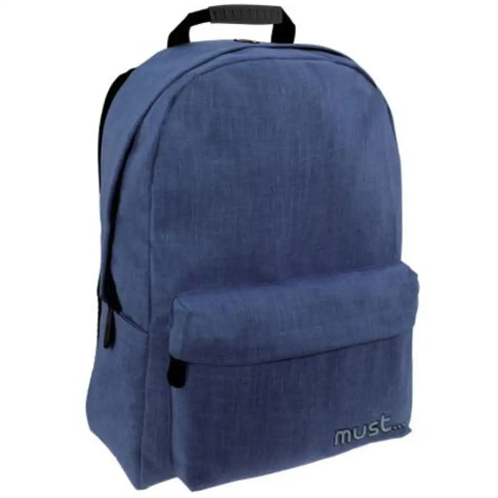 imagen de Must: Mochila Monocromática Azul Oscuro Jeans 32x17x42cm 1