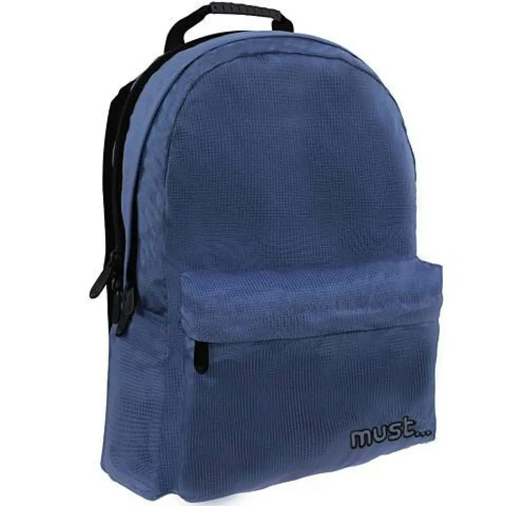 imagen de Must: Mochila Monocromática Azul Oscuro RipStop, mochila 32x17x42cm 1