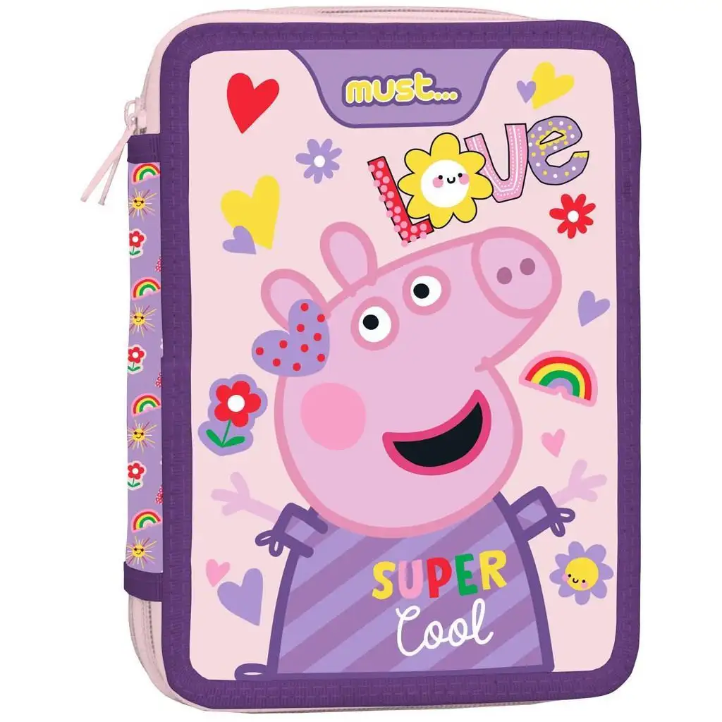 imagen de Must: Peppa Pig estuche de lápices de dos niveles 15x21x5cm 1