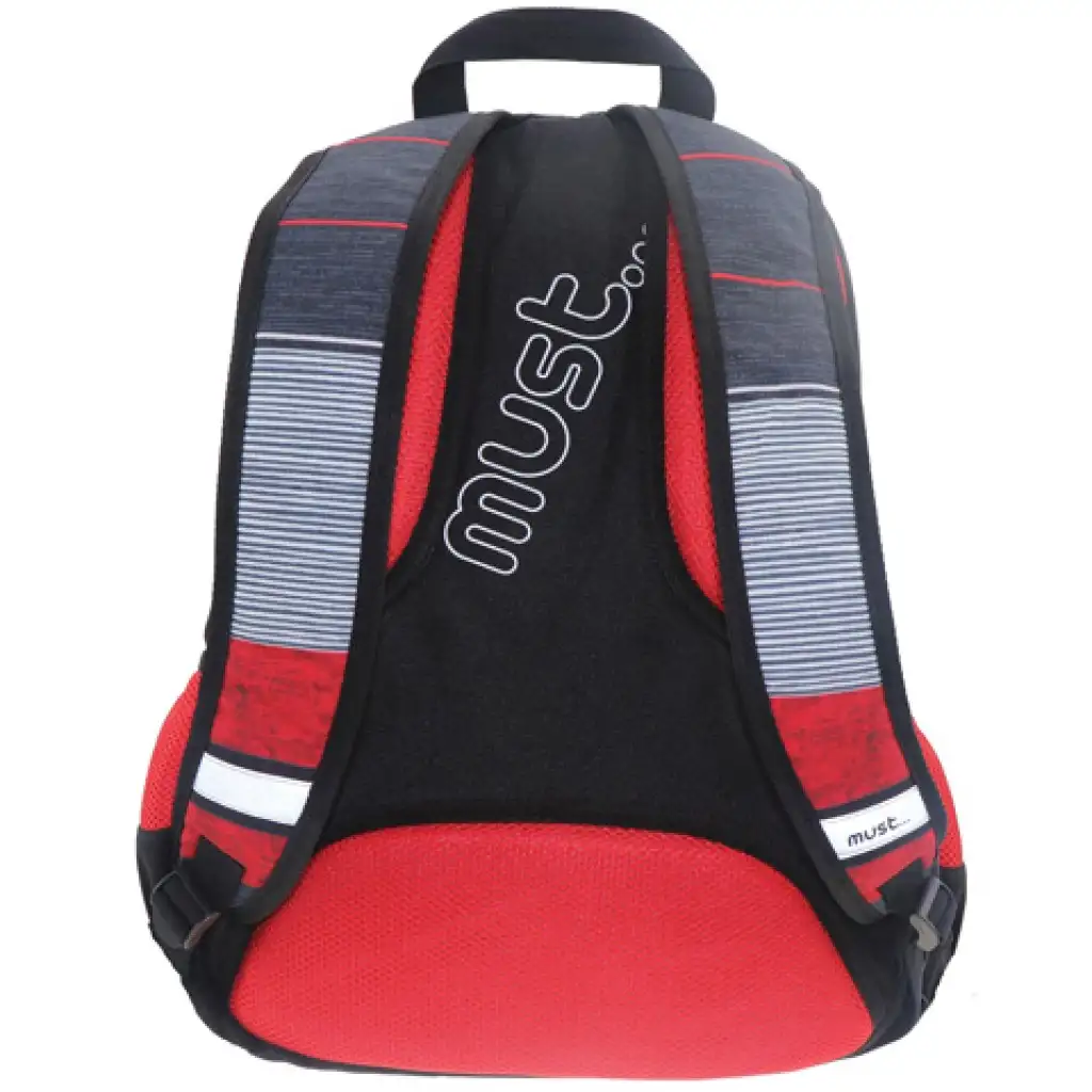 imagen de Must: Rojo-Negro 2 en 1 mochila escolar de cuatro compartimentos, mochila 47x25x33cm 2