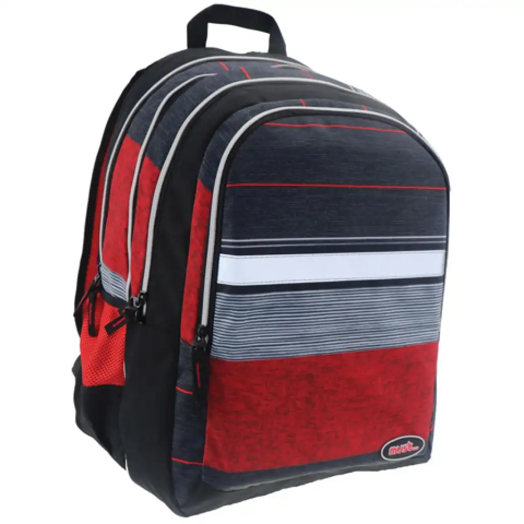 imagen de Must: Rojo-Negro 2 en 1 mochila escolar de cuatro compartimentos, mochila 47x25x33cm 1