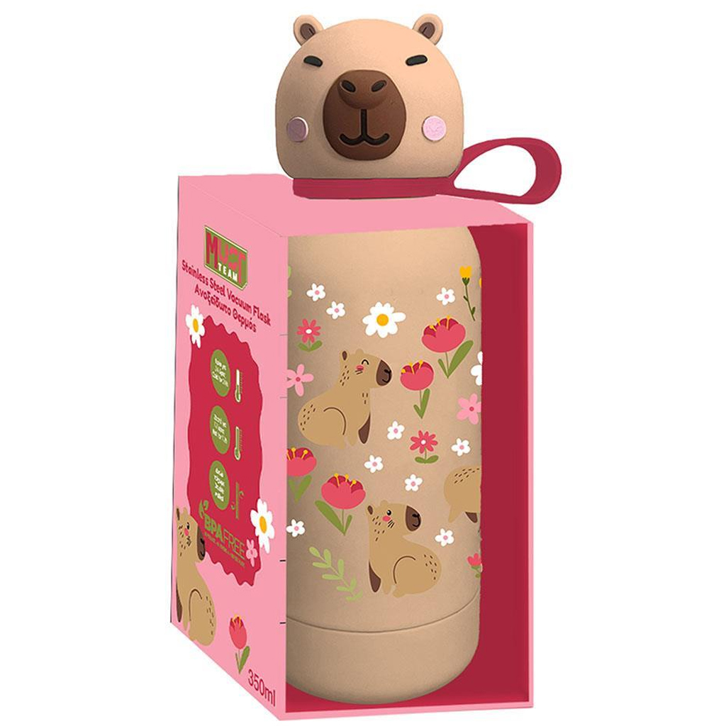 imagen de Must Team: Botella de acero inoxidable Capybara 500 ml 1