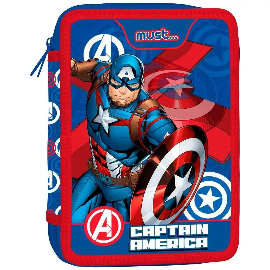 imagen de Must: Vengadores - Estuche de lápices de dos niveles de Capitán América 15x21x5cm 1