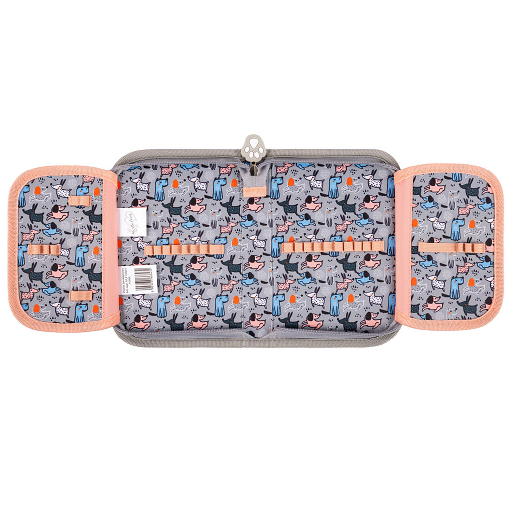 imagen de My Little Friend - Estuche desplegable con estampado de Yorkie gris 21x14x3,5cm 3