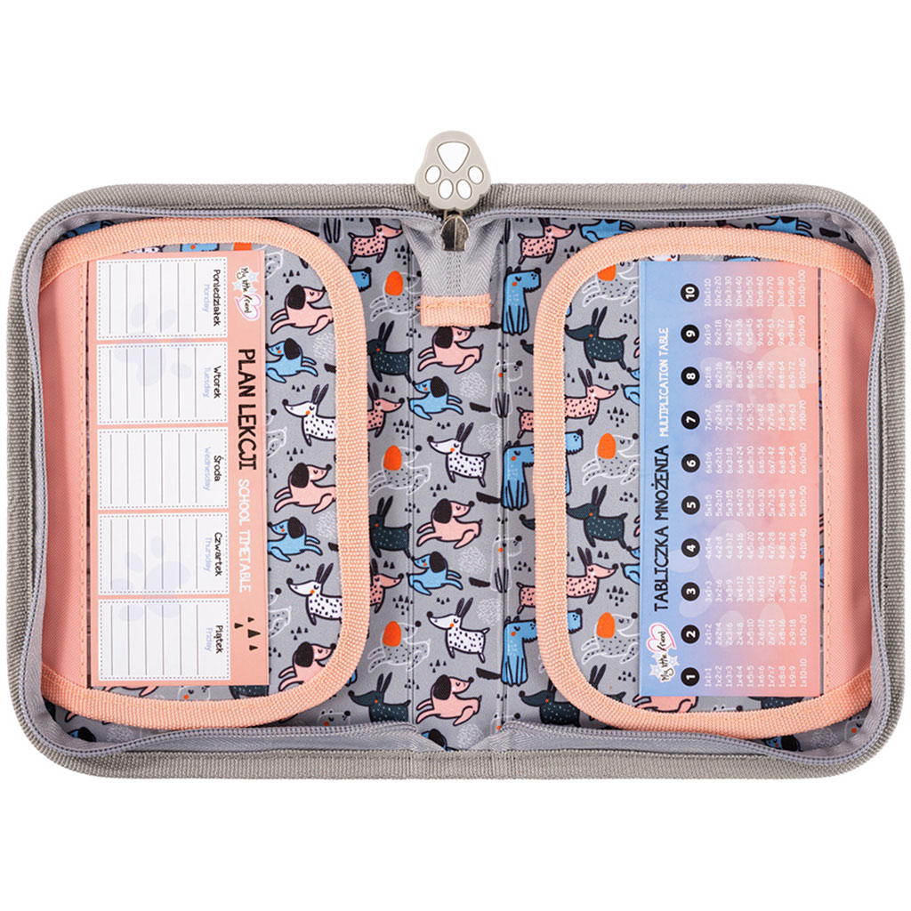 imagen de My Little Friend - Estuche desplegable con estampado de Yorkie gris 21x14x3,5cm 4