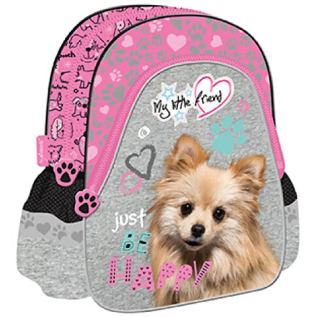 imagen de My Little Friend mochila mini rosa con perrito, mochila 29x22x9cm 1