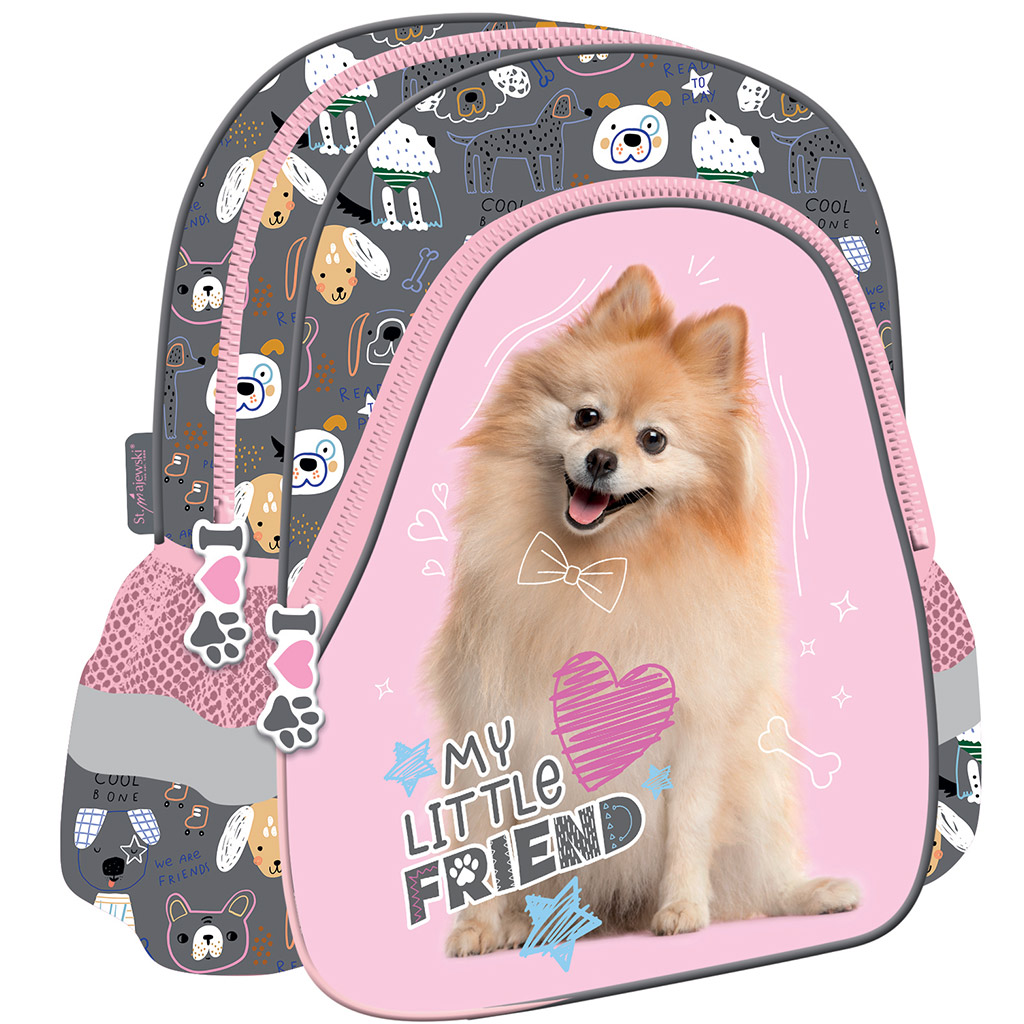 imagen de My Little Friend Sweet Pomperanian mochila de jardín de infantes con perro 28x25cm 1