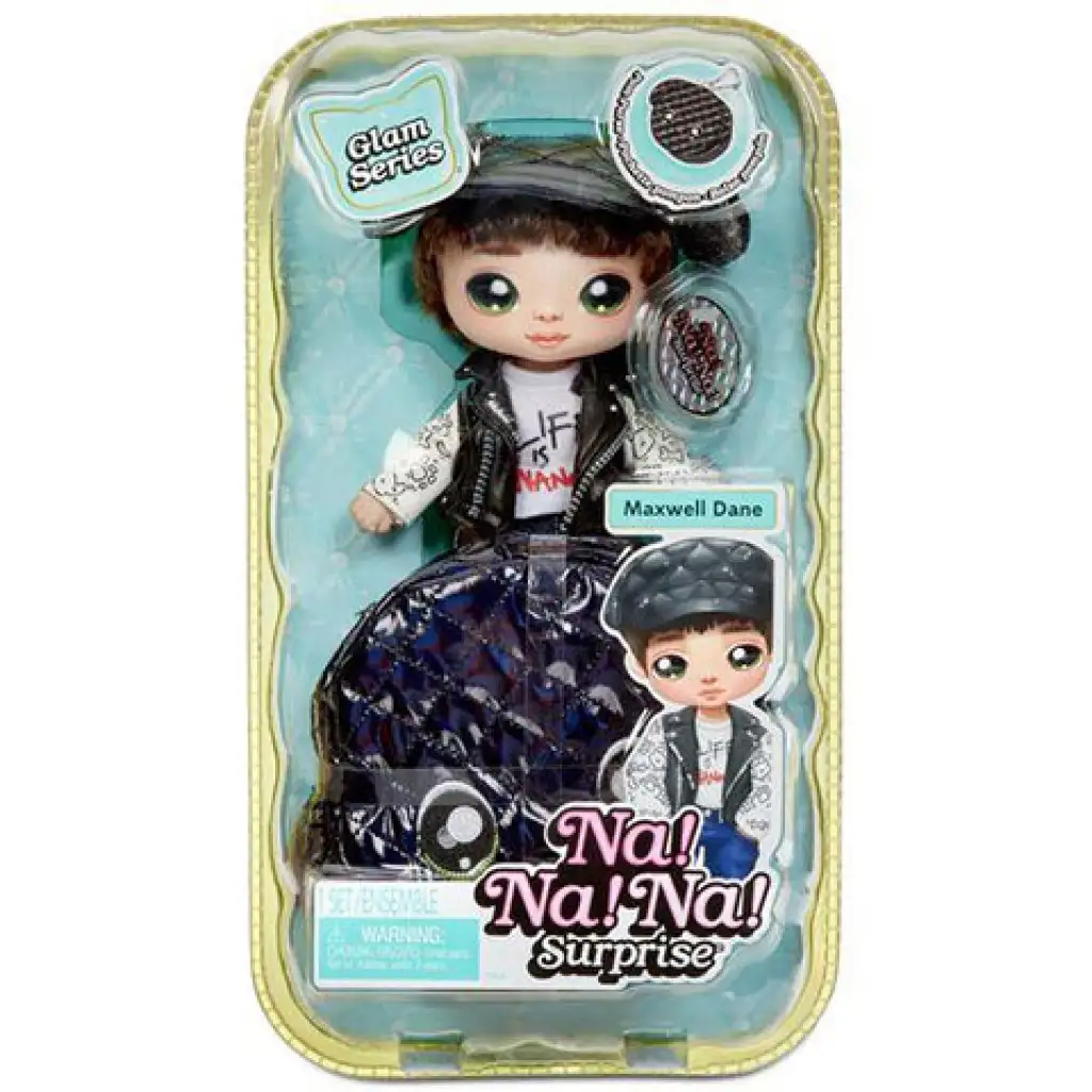 imagen de Na! Na! Na! Surprise: 2 en 1 Glam Metallic muñeca de moda con cartera - Maxwell Dane 1