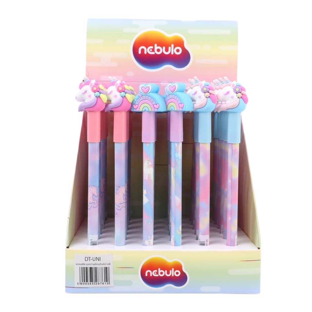 imagen de Nebulo: Bolígrafo de gel borrable con tapa de unicornio varios 1ud 1